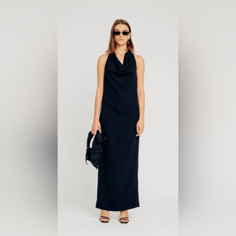 RONNY KOBO Rachel Dress fit sz 4/6 Black Sleeveless racer twisted back Formal